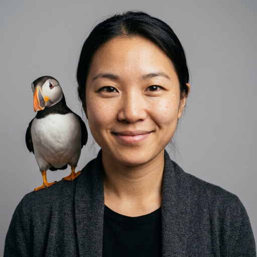 Example headshot with an Atlantic puffin