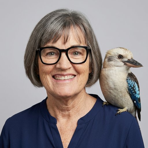 Example headshot with a kookaburra